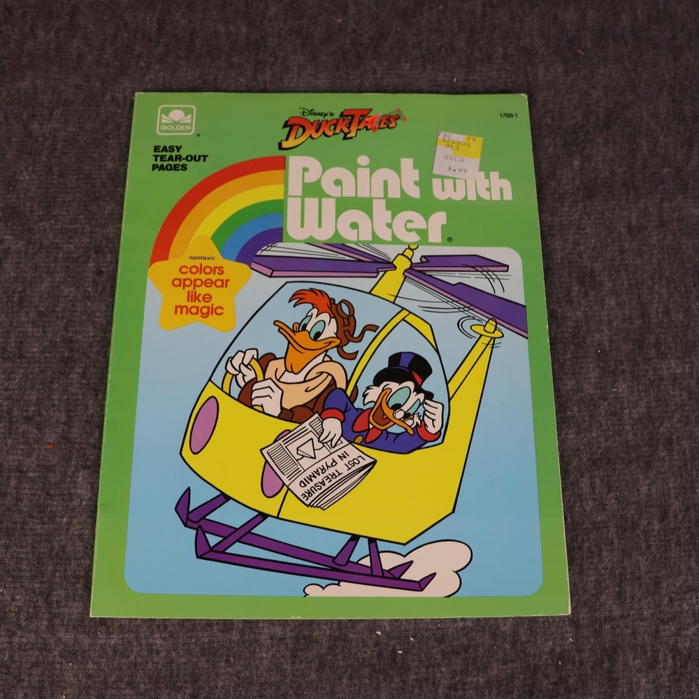 Vintage Disney DuckTales Paint With Water Green Golden PB Coloring Book USA